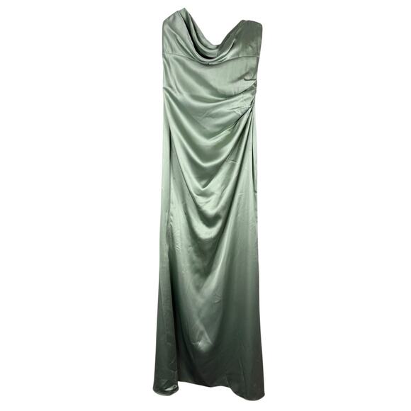 Katie May Taylor Strapless Gown Satin Party Formal Wedding Gala Prom Green Sz S - Picture 4 of 16
